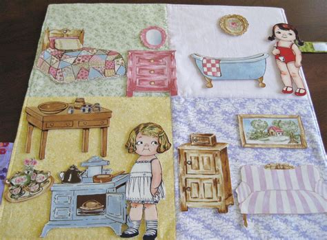 Doll House For Fabric Paper Dolls Includes 2 Dolls Clothes Furniture