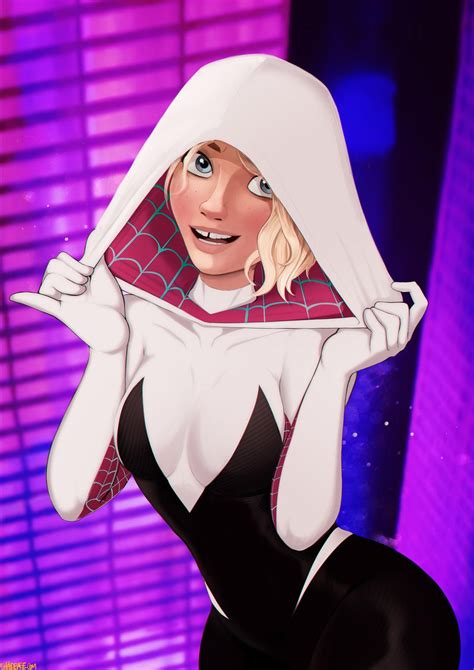 gwen stacey gwen spider hombre araña comic arte súper héroe