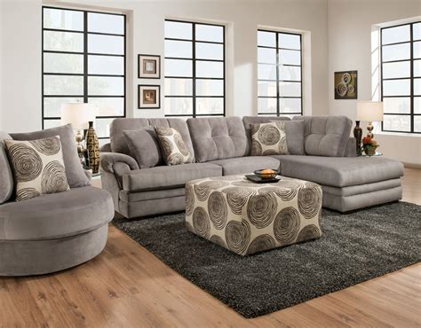 knockout  piece sectional  knockout grey blf left facing sofa   living room