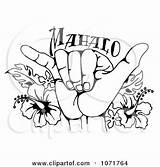 Hawaiian Shaka Hang Loose Clipart Drawing Hand Flowers Hawaii Hibiscus Flower Drawings Clip Illustration Sign Royalty Tattoos Loopyland Vector Graphics sketch template