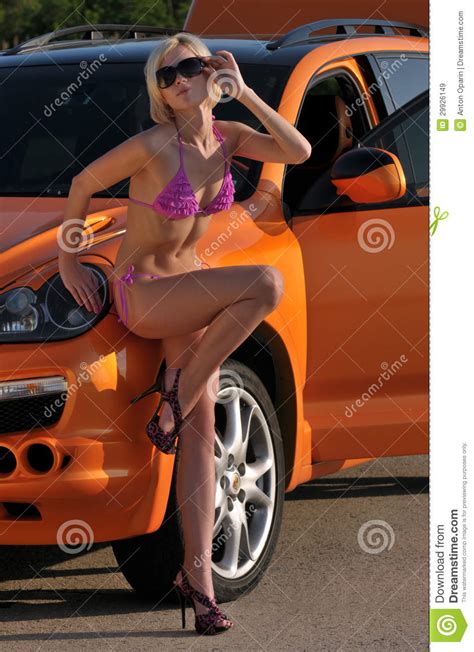 Sexy Girl Posing By Sport Car Royalty Free Stock Images Image 29926149