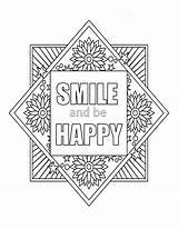 Coloring Pages Quotes Quote Inspirational Inspiring Adult Happy Colouring Printable Adults Kids Sheets Smile Sayings Pdf Print Fun Getdrawings Bubble sketch template