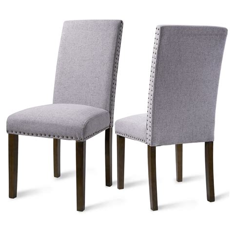 upholstered dining chairs set   xx tufted high  padded dining chairs