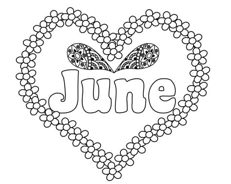 calendar june  coloring page  printable coloring pages  kids