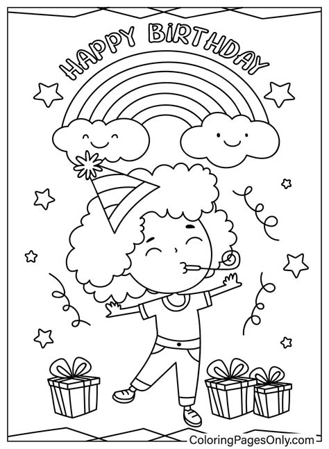 happy birthday card coloring  printable coloring pages