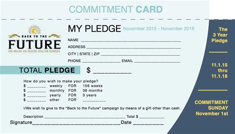 pledge card template  church