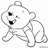 Pooh Bear Winnie Baby Coloring Pages Drawing Disney Clipart Eeyore Gif Tigger Friends Printables Crawling Cliparts Clip Piglets Stencils Cartoon sketch template