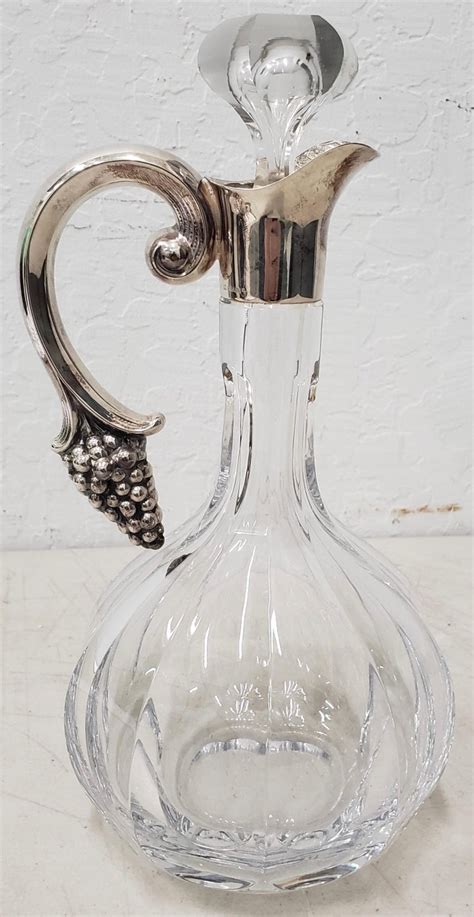 Crystal Wine Decanter With Sterling Silver Handle For Sale At 1stdibs