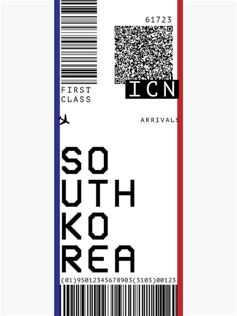 south korea airport ticket sticker  jessica arling airport  ticket design bts