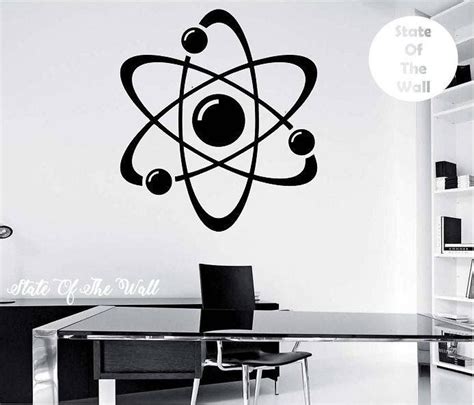 atom wall decal sticker art decor bedroom design mural etsy wall