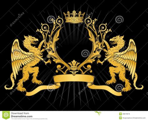gryphon heraldry design stock illustration illustration