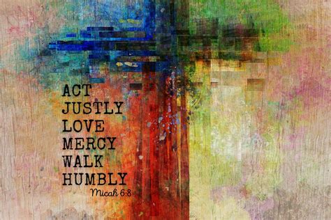Act Justly Love Mercy Walk Humbly Micah 6 8 Cross Canvas Etsy