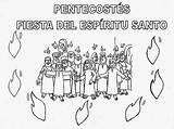 Espiritu Venida Pentecostes Lámina sketch template