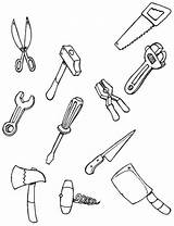 Coloring Pages Tools Tool Kids Construction Carpenter Utensils Color Printable Clipart Carpentry Preschool Mechanic Colouring Sheets Each Gardening Craft Building sketch template