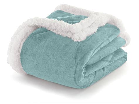 blue  white sherpa plush fleece throw blanket reversible    walmartcom