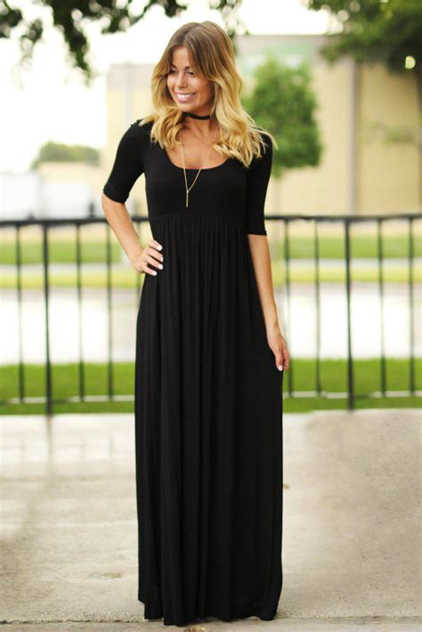black maxi dress   sleeves black long dress casual maxi saved   dress