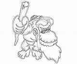 Kong Donkey Cranky Colorear Dibujos Dixie Videojuegos sketch template