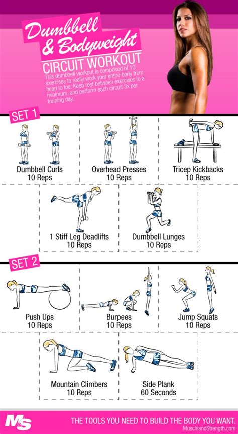 Dumbbell And Bodyweight Circuit Workout For Women Muscle And Strength
