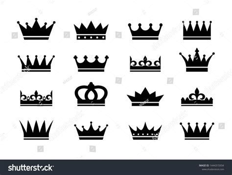 set crown icons collection crown awards stock vector royalty
