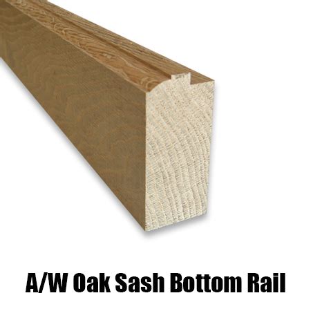 sash window american white oak sash bottom rail   mm   lengths chiltern timber