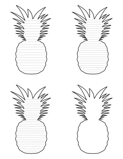 printable pineapple shaped writing templates