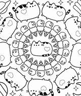 Pusheen Coloring Pages Kawaii Cat Mandala Ice Cream Printable Rocks Book Cone Cartoon Kids Sheets Animal Cute Spring Girl Choose sketch template