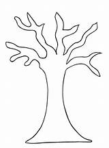 Tree Coloring Leaves Without Bare Trunk Printable Colouring Outline Template Pages Leafless Branches Simple Pattern Branch Drawing Clipart Fall Trees sketch template