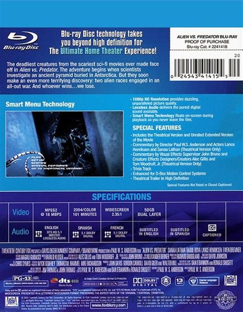 Alien Vs Predator Blu Ray 2004 Dvd Empire