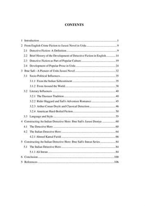 table of contents for dissertation