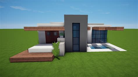 modernes minecraft haus mit pool bauen tutorial haus