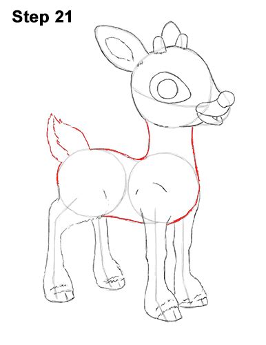 How To Draw Rudolph The Red Nosed Reindeer