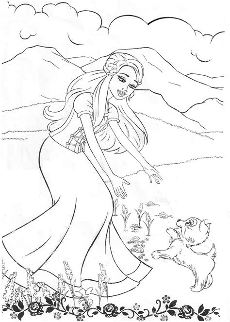 gambar  printable barbie coloring pages kids color page horses