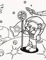 Coloring Pages Cat Astronaut Moon Cute Colornimbus Online sketch template