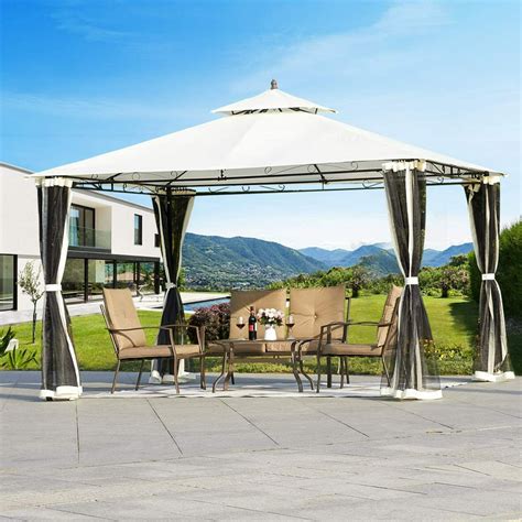 erommy  ft canopy gazebo outdoor gazebo steel frame  vented soft top  backyardpatio