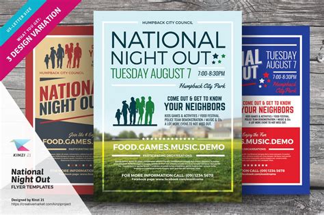national night  flyer templates flyer templates creative market