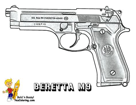 gusto coloring  modern army small firearms beretta  pistol http