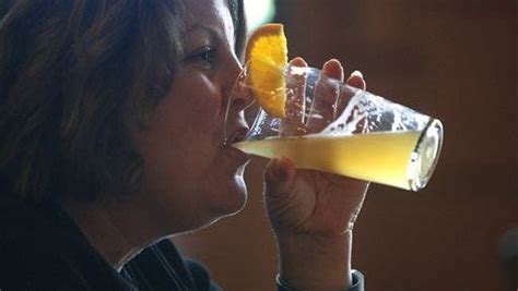 Stacey Tilbury Of Portage Mich Drinks A Glass Of Bell S Oberon At