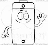 Battery Cartoon Clipart Coloring Waving Mascot Outlined Sketch Vector Cory Thoman Transparent Webstockreview Royalty sketch template