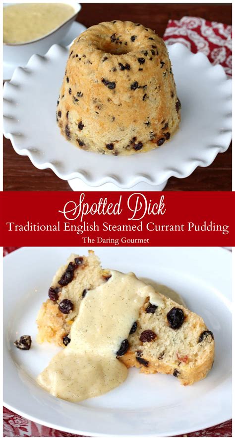 traditional spotted dick english steamed currant pudding