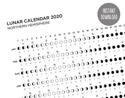 lunar calendar printable customize  print