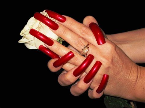 😍💅💅💅😍😘💋 long red nails curved nails long square nails