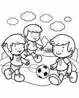 Coloring Football Match Playing Children Pages Ball Soccer Sheets Topcoloringpages Print Getdrawings sketch template