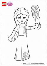 Lego Coloring Princess Disney Pages Rapunzel Princesses Frozen Jasmine Ariel Aurora sketch template