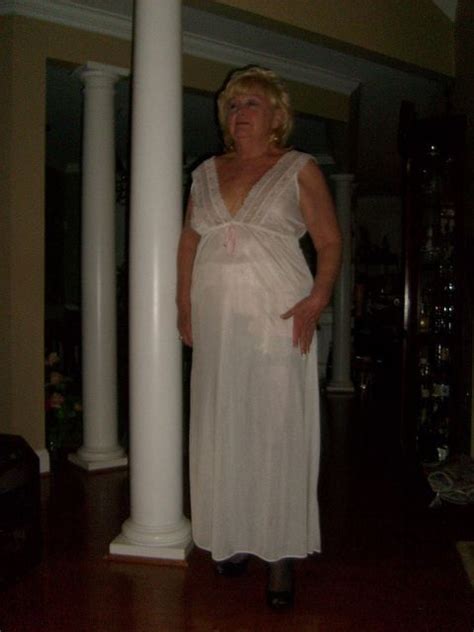 Granny In A Sheer Nightgown And A Garterbelt By