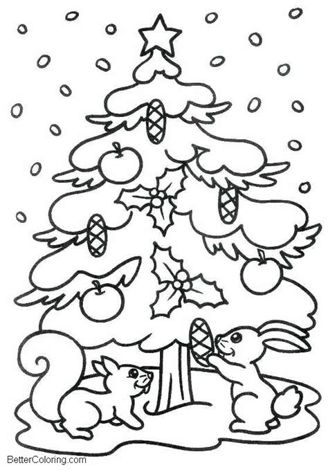 evergreen tree  winter coloring pages  printable coloring pages