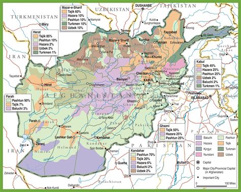 ethno linguistic map  afghanistan ontheworldmapcom