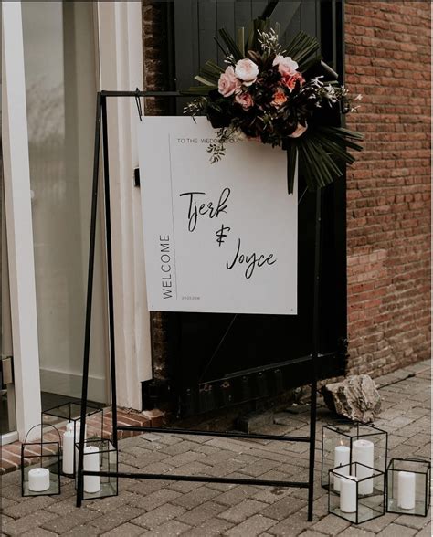 welkomstbord minimal wedding backdrop ladder decor wedding stationery backdrops lettering
