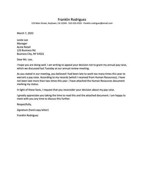 write  appeal letter  examples appealing