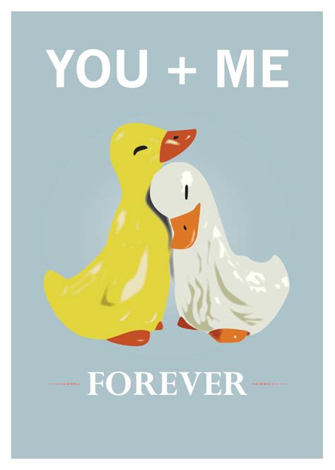 cute ducks poster love quote print    goodnightowldesigns