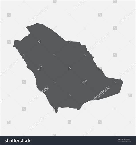 saudi arabia country border map stock vector royalty
